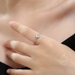 Moonstone Pear Droplet Soft Chain Ring