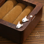 Bull Terrier Dog Stud Earrings in Sterling Silver, Sterling Silver Bull Terrier Dog Earrings, Pet Earrings