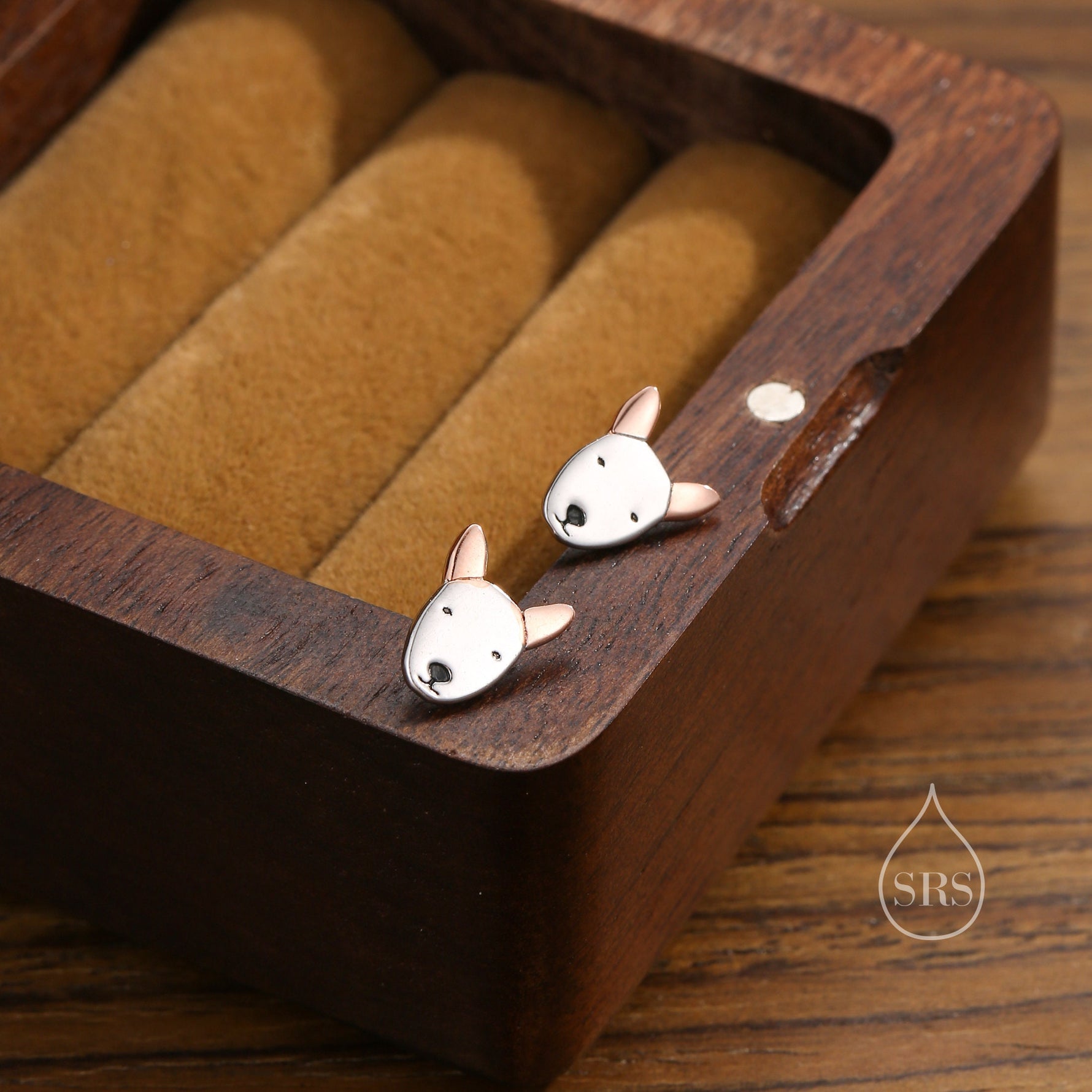Bull Terrier Dog Stud Earrings in Sterling Silver, Sterling Silver Bull Terrier Dog Earrings, Pet Earrings
