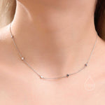 Extra Tiny Starburst Necklace in Sterling Silver, Five Floating Stars Necklace, Adjustable Length, Extra Small Pendant, 16 inch to 18 inch
