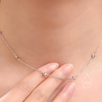 Extra Tiny Starburst Necklace in Sterling Silver, Five Floating Stars Necklace, Adjustable Length, Extra Small Pendant, 16 inch to 18 inch