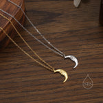 Man in the Moon Pendant Necklace in Sterling Silver - Moon Face Necklace - Gold or Silver - Cute, Fun, Whimsical and Pretty Jewellery
