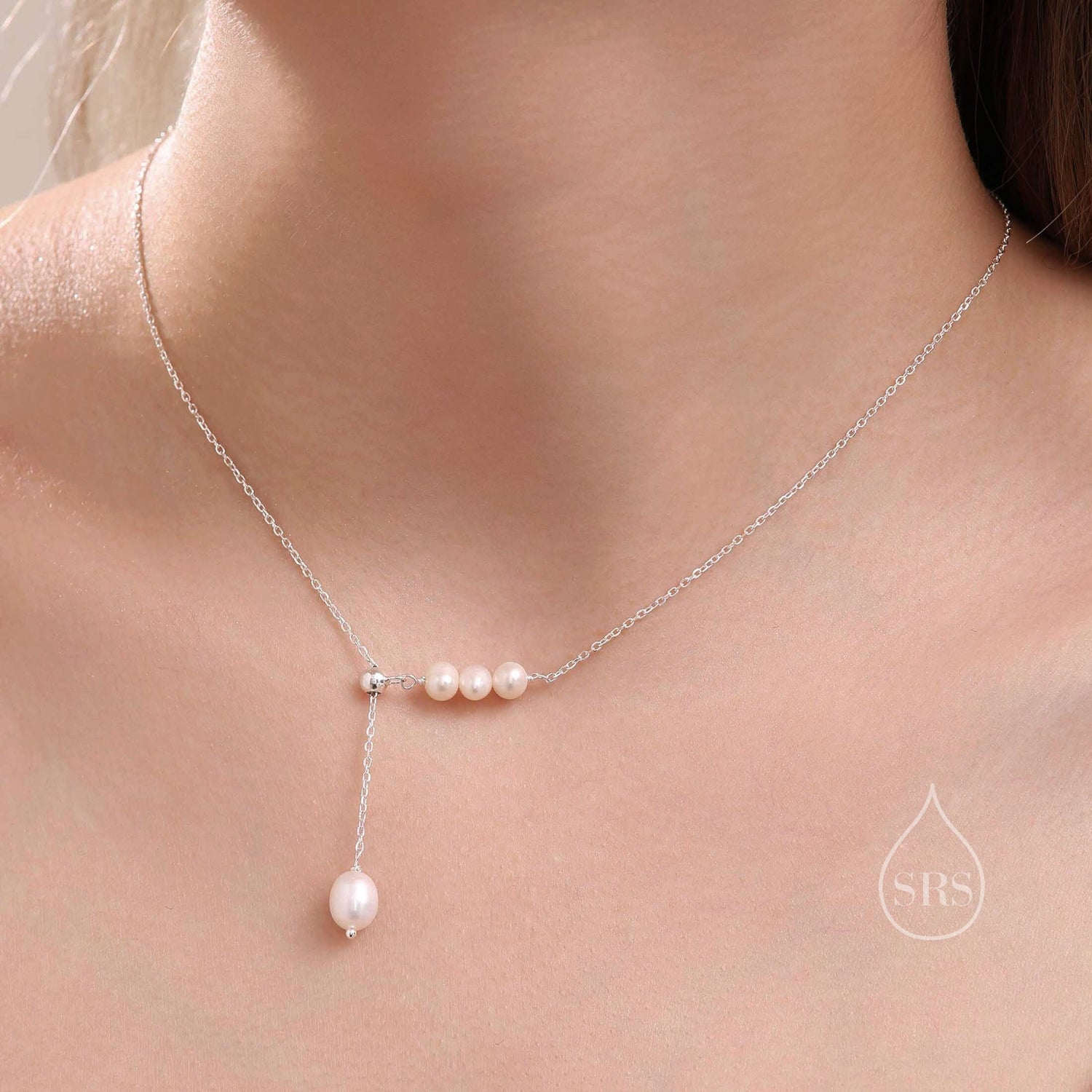 Freshwater Pearl Bar Lariat Necklace