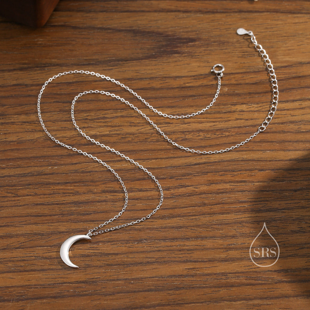 Crescent Moon Pendant Necklace in Sterling Silver - Moon Necklace - Gold or Silver - Cute, Fun, Whimsical and Pretty Jewellery