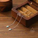 Green Opal Oval Threader Earrings in Sterling Silver, Silver or Gold, Opal Ear Threaders, Opal Earrings, Ear Threaders