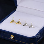 Sterling Silver Tiny Bull Skull Stud Earrings, Silver or Gold or Rose Gold, Bull Skeleton Earrings in Sterling Silver