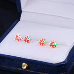 Enamel Strawberry Stud Earrings in Sterling Silver, Hand Painted Enamel, Sterling Silver Strawberry Earrings, Fruit Earrings