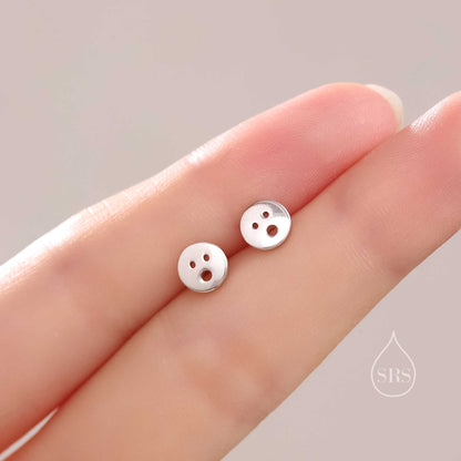 Surprise Face Stud Earrings in Sterling Silver, Silver or Gold or Rose Gold, Sterling Silver Surprise Earrings