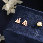 Sailing Boat Stud Earrings in Sterling Silver, Silver, Gold or Rose Gold, Boat Earrings, Sailing Earrings