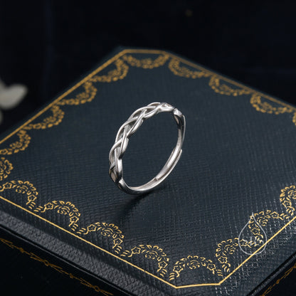 Sterling Silver Skinny Celtic Knot Ring, Adjustable Size, Celtic Inspired Ring