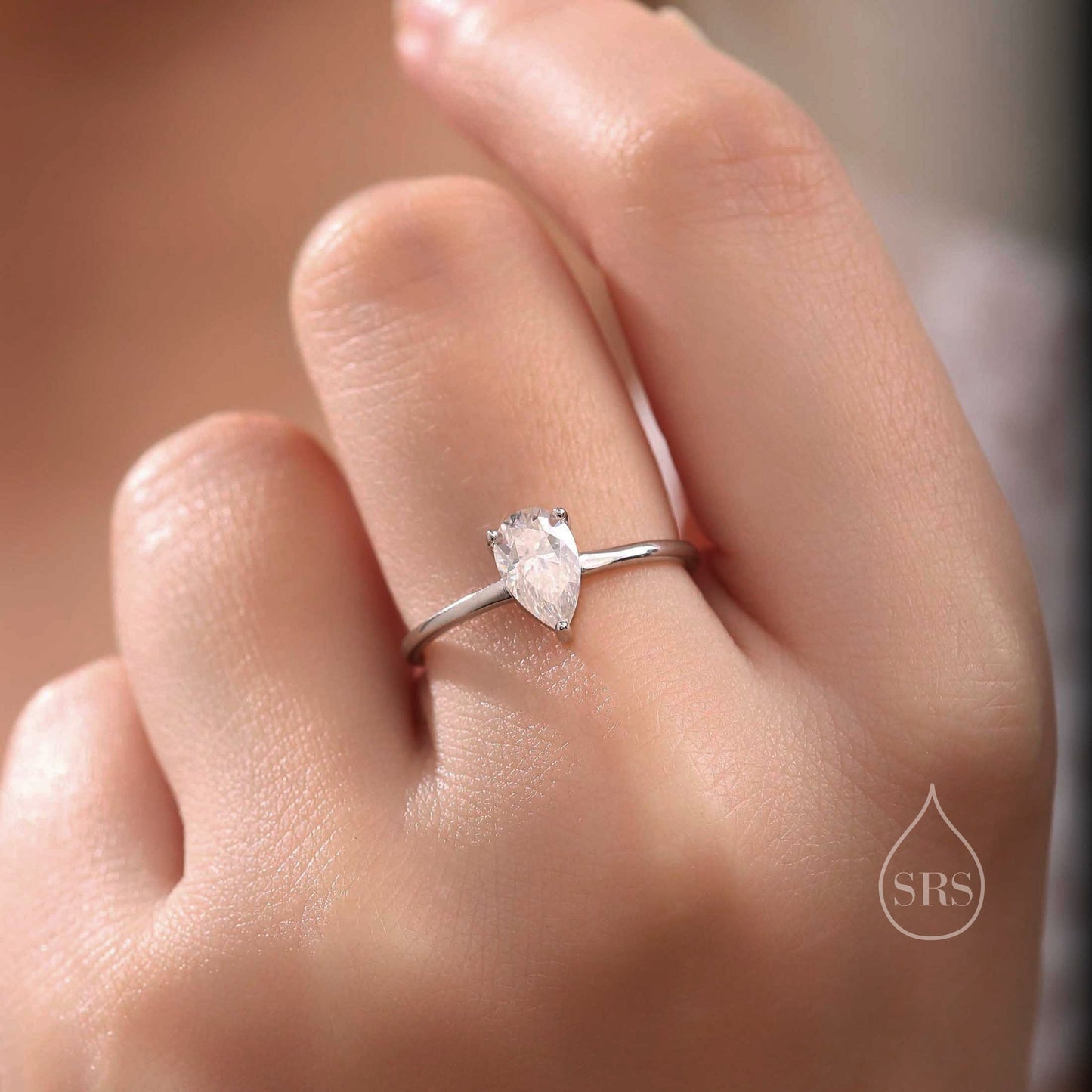 Carat Pear Cut Moissanite Diamond Classic Single Stone