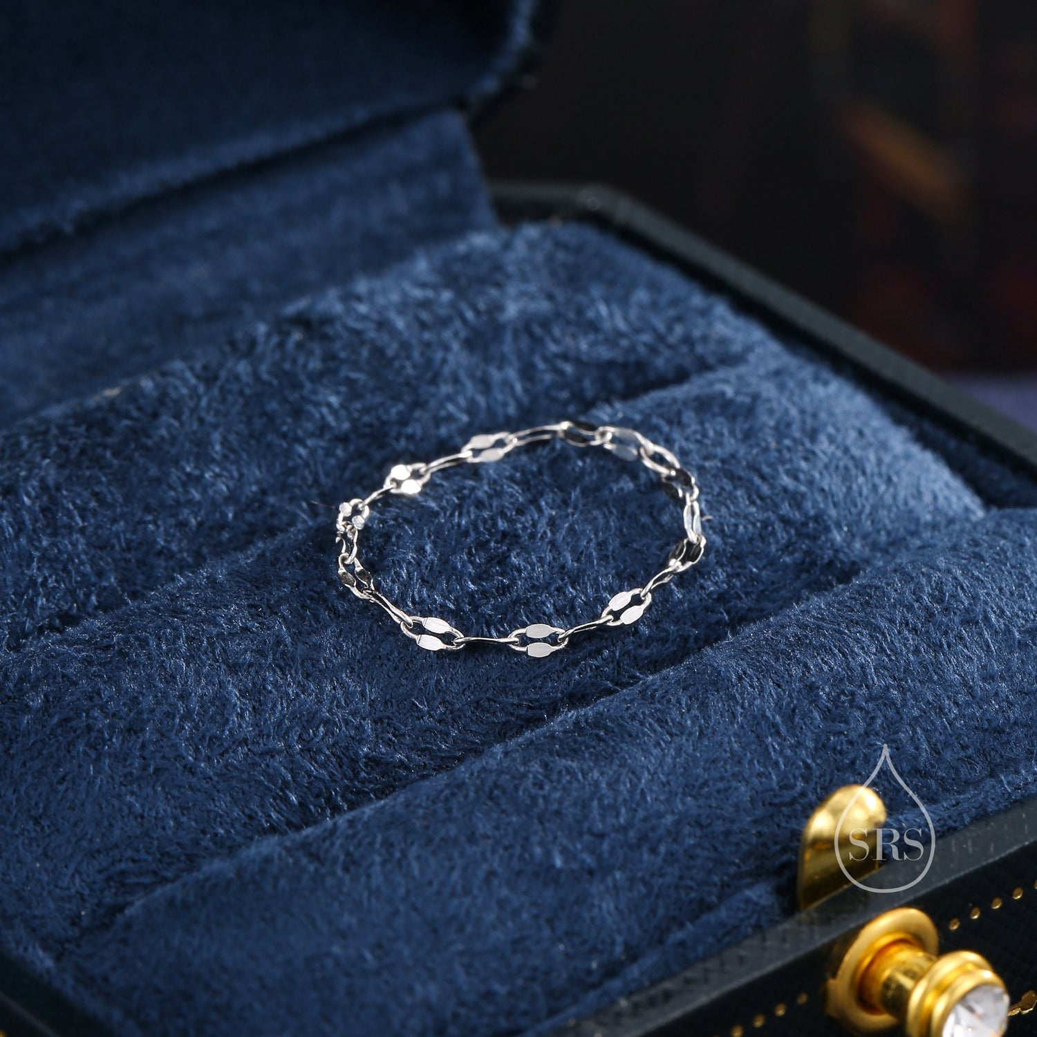 Sterling Silver Soft Chain Ring, Skinny Disk Link Chain Ring, US Size 4 5 6 7 Chain Ring, Sparkling Silver Ring, Soft chain Ring