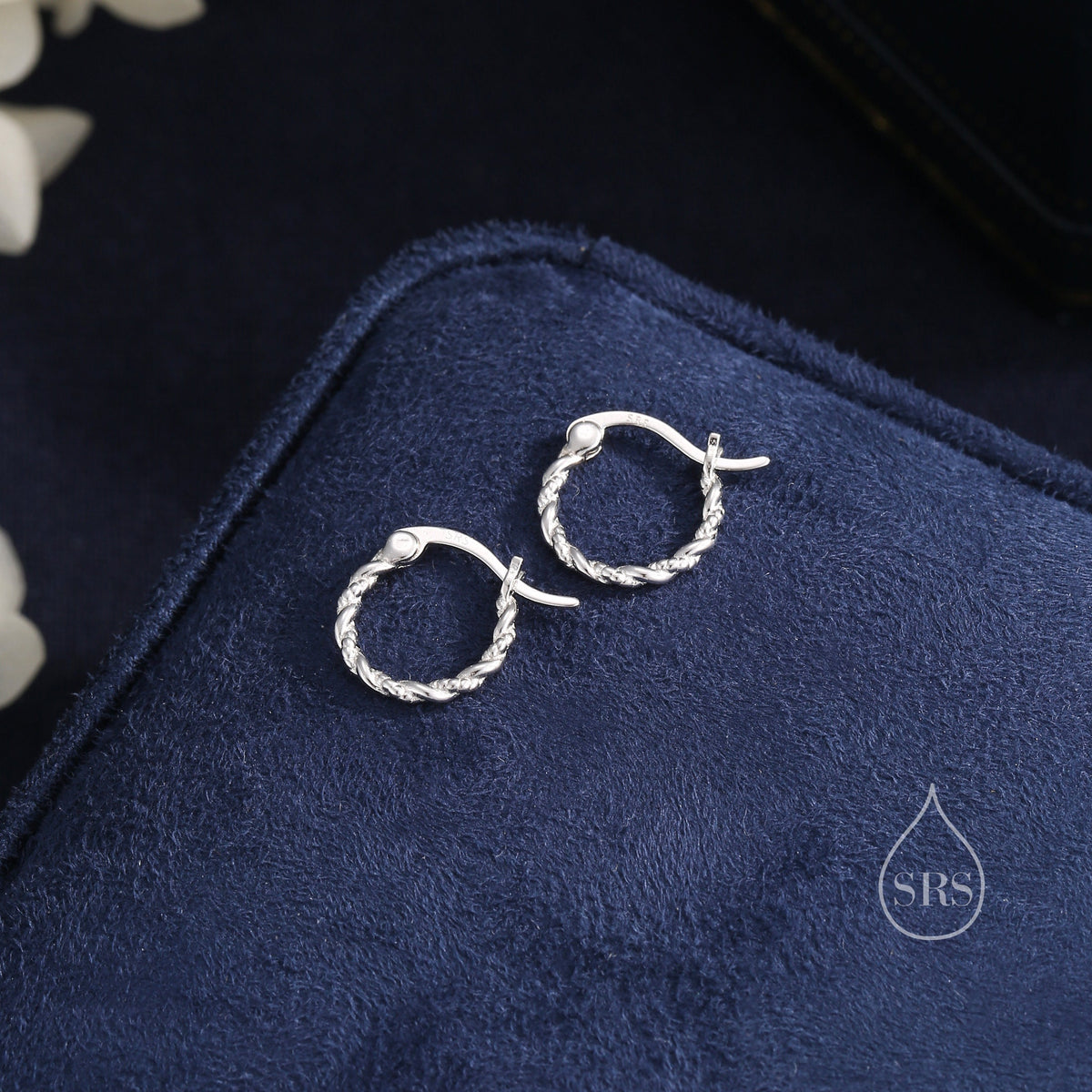 Braided Twist Huggie Hoop Earrings