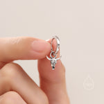 Tiny Bull Skull Huggie Hoop Earrings in Sterling Silver, Bull Skull Earrings, Animal Skull Dangle Hoops, Animal Earrings