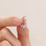 Tiny Bull Skull Huggie Hoop Earrings in Sterling Silver, Bull Skull Earrings, Animal Skull Dangle Hoops, Animal Earrings