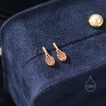 Sterling Silver Tennis Racket Stud Earrings, Silver or Gold or Rose Gold, Tennis Ball Earrings