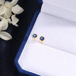 Sapphire Blue CZ Bezel Stud Earrings in Sterling Silver, Available in 3mm, 4mm, 5mm, Brilliant Cut CZ Earrings, Minimal CZ Stud