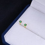 Emerald Green CZ Bezel Stud Earrings in Sterling Silver, Available in 3mm, 4mm, 5mm, Brilliant Cut CZ Earrings, Minimal CZ Stud
