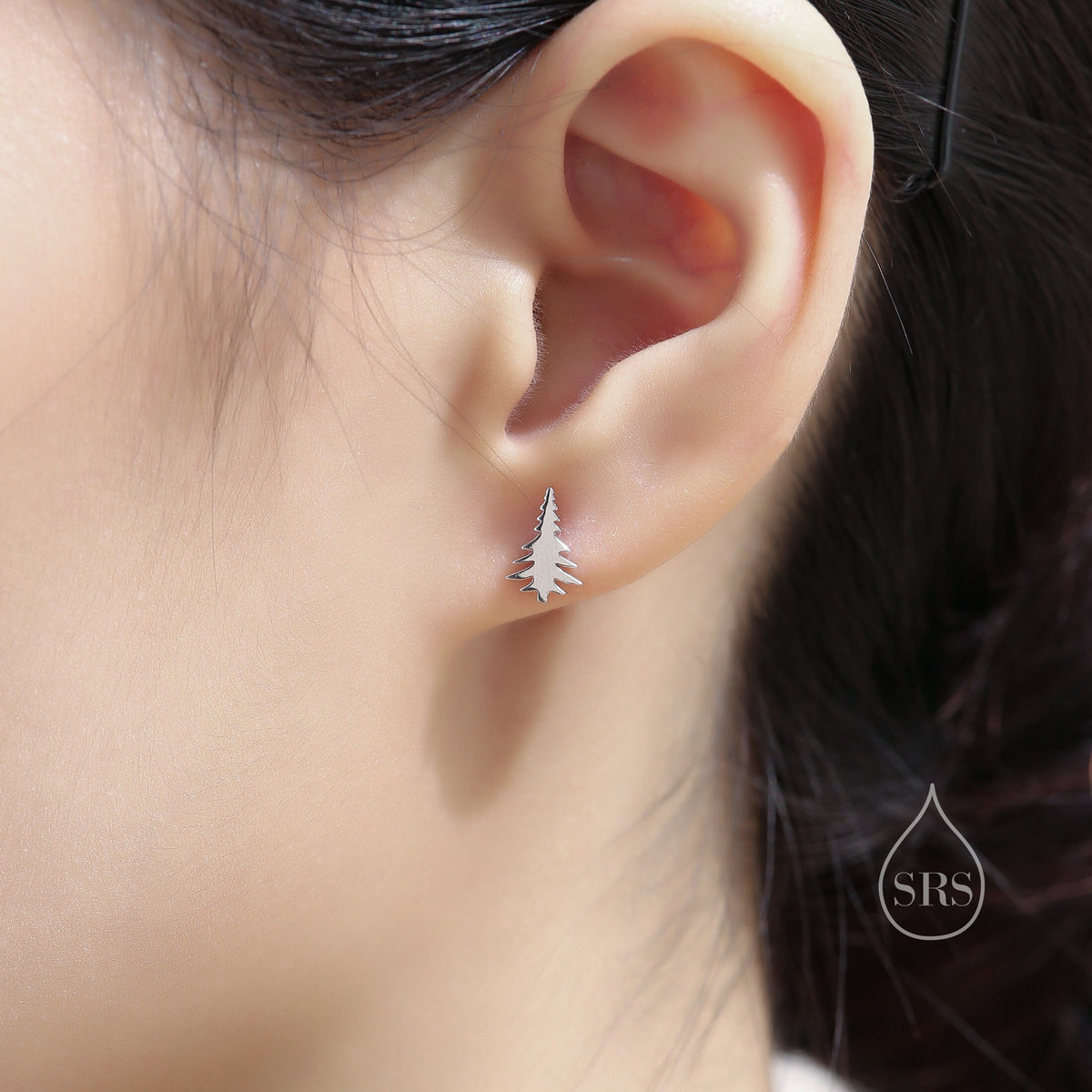 Tiny Pine Tree Stud Earrings