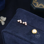 Tiny Star Aurora AB CZ Trio Stud Earrings in Sterling Silver, Silver, Gold or Rose Gold, Three Star Earrings, Sunburst Earrings, Celestial