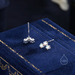 Tiny Star Aurora AB CZ Trio Stud Earrings in Sterling Silver, Silver, Gold or Rose Gold, Three Star Earrings, Sunburst Earrings, Celestial