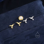 Hummingbird Stud Earrings in Sterling Silver, Silver or Gold, Flying Bird Earrings, Tiny Bird Earrings, Nature Inspired Animal Earrings