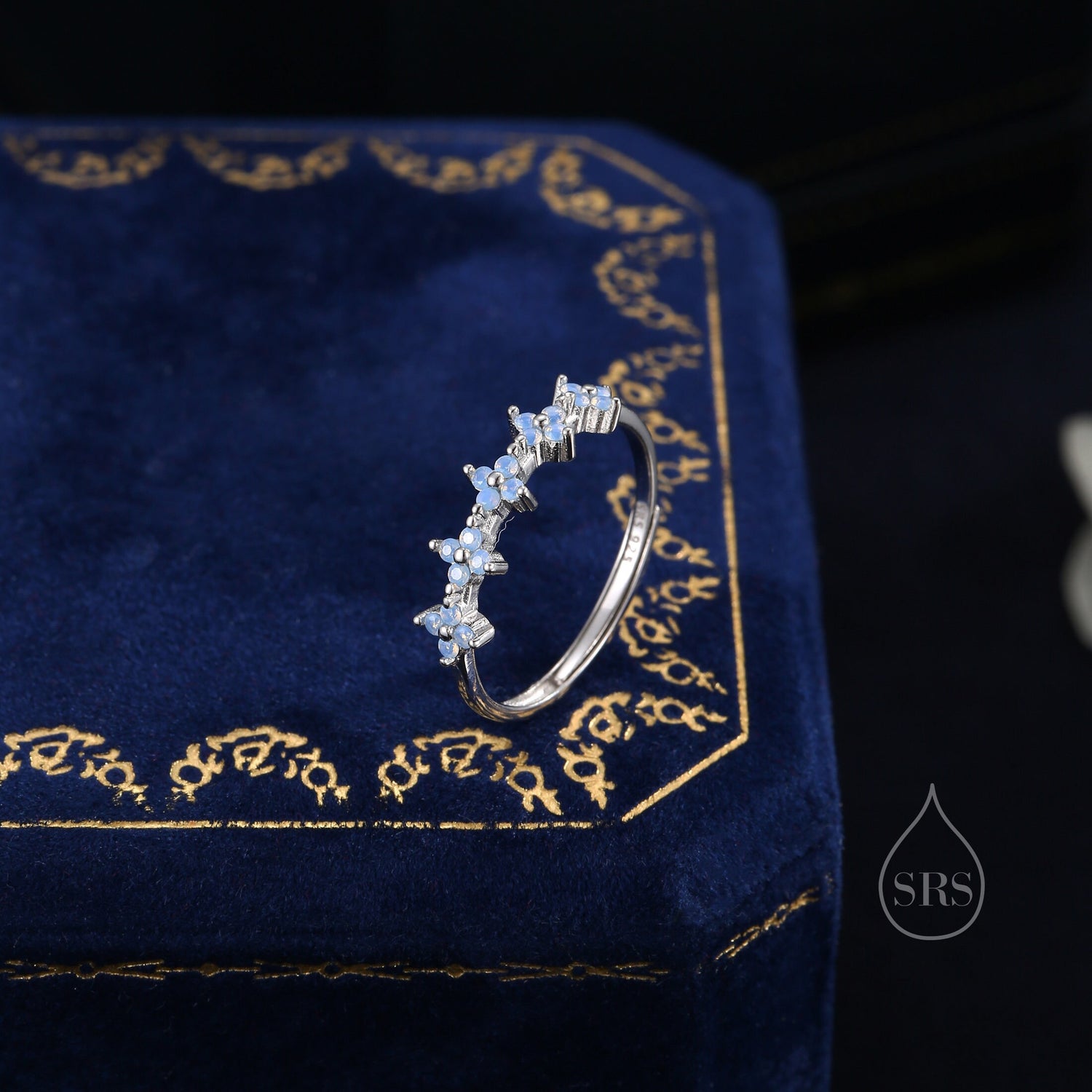 CZ Hydrangea Half Eternity Ring