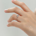 Sterling Silver Heart Soft Ring, Adjustable Size Heart Chain Ring, Silver or Gold Sparkling Silver Ring, Soft chain Ring in Sterling Silver