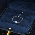 Round Moonstone Soft Chain Ring