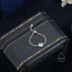 Round Moonstone Soft Chain Ring