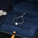 Sterling Silver Star Soft Ring, Adjustable Size Star Chain Ring, Silver or Gold Sparkling Silver Ring, Soft chain Ring in Sterling Silver