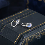 Moonstone Droplet Drop Hook Earrings in Sterling Silver, Droplet Opal Drop Earrings, Pear Shape Lab Moonstone Earrings, Moonstone Earrings