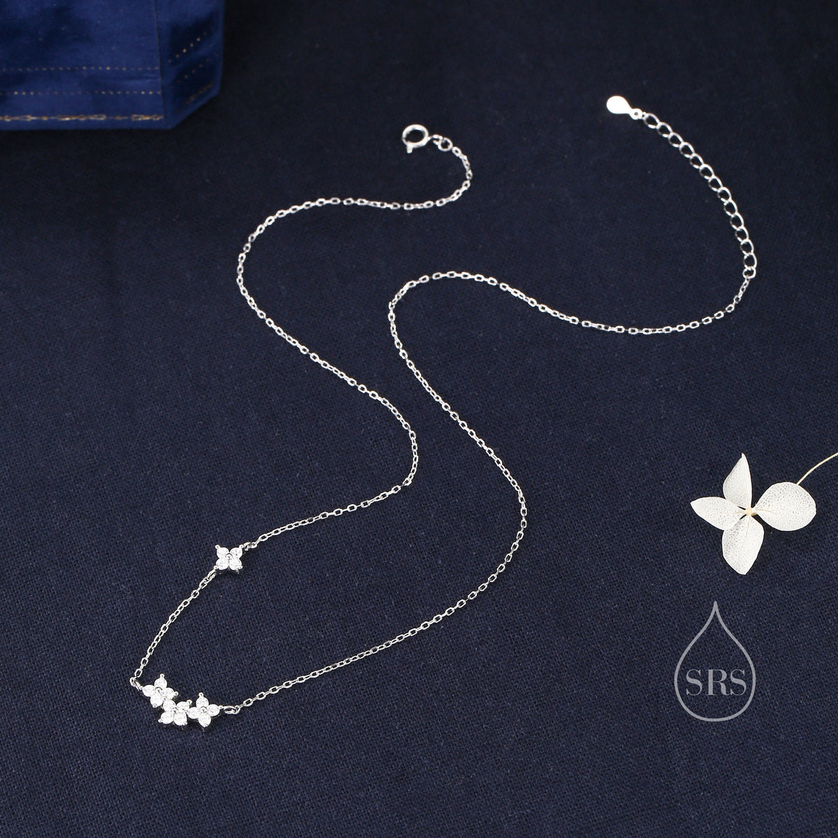 CZ Hydrangea Bouquet Charm Necklace