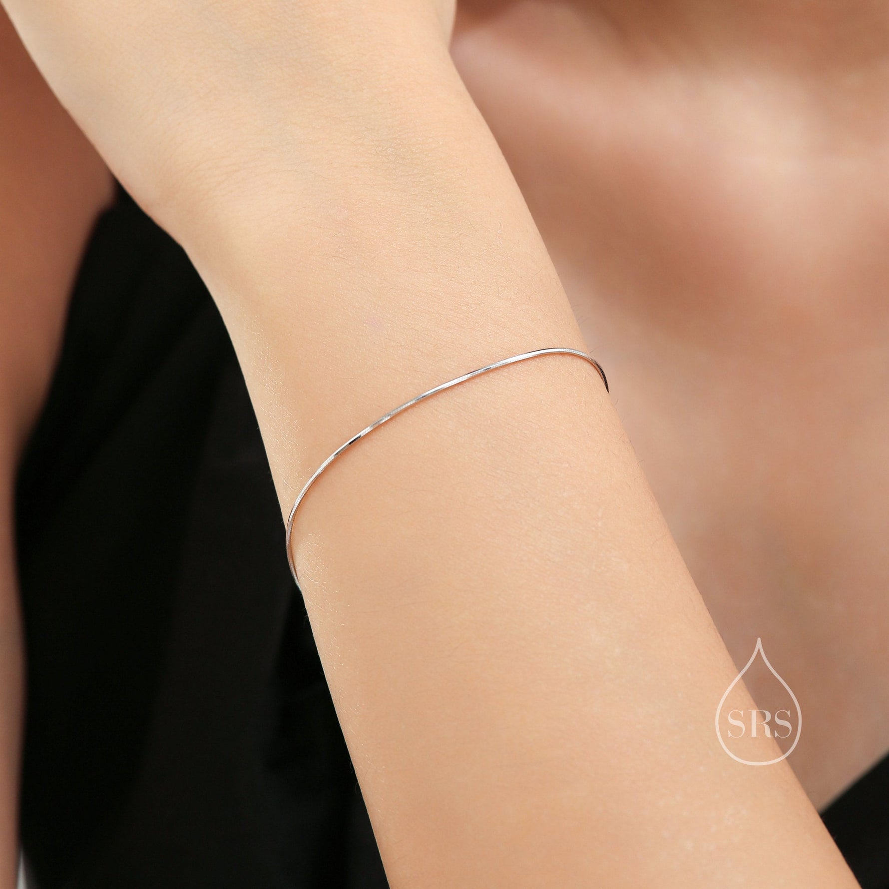 Sterling Silver Minimalist Chain Bracelet, Skinny Chain Bracelet, Sparkly Chain Bracelet, Sterling Silver Sparkling Chain Bracelet