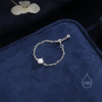 Sterling Silver Sparkly CZ Soft Ring, Adjustable Size Crystal Chain Ring, Silver or Gold, Soft chain Ring in Sterling Silver