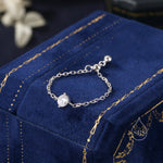 Sterling Silver Sparkly CZ Soft Ring, Adjustable Size Crystal Chain Ring, Silver or Gold, Soft chain Ring in Sterling Silver