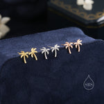 Sterling Silver Tiny Palm Tree Stud Earrings Earrings, Silver or Gold or Rose Gold, Small Palm Tree Earrings, Coconut Tree Stud