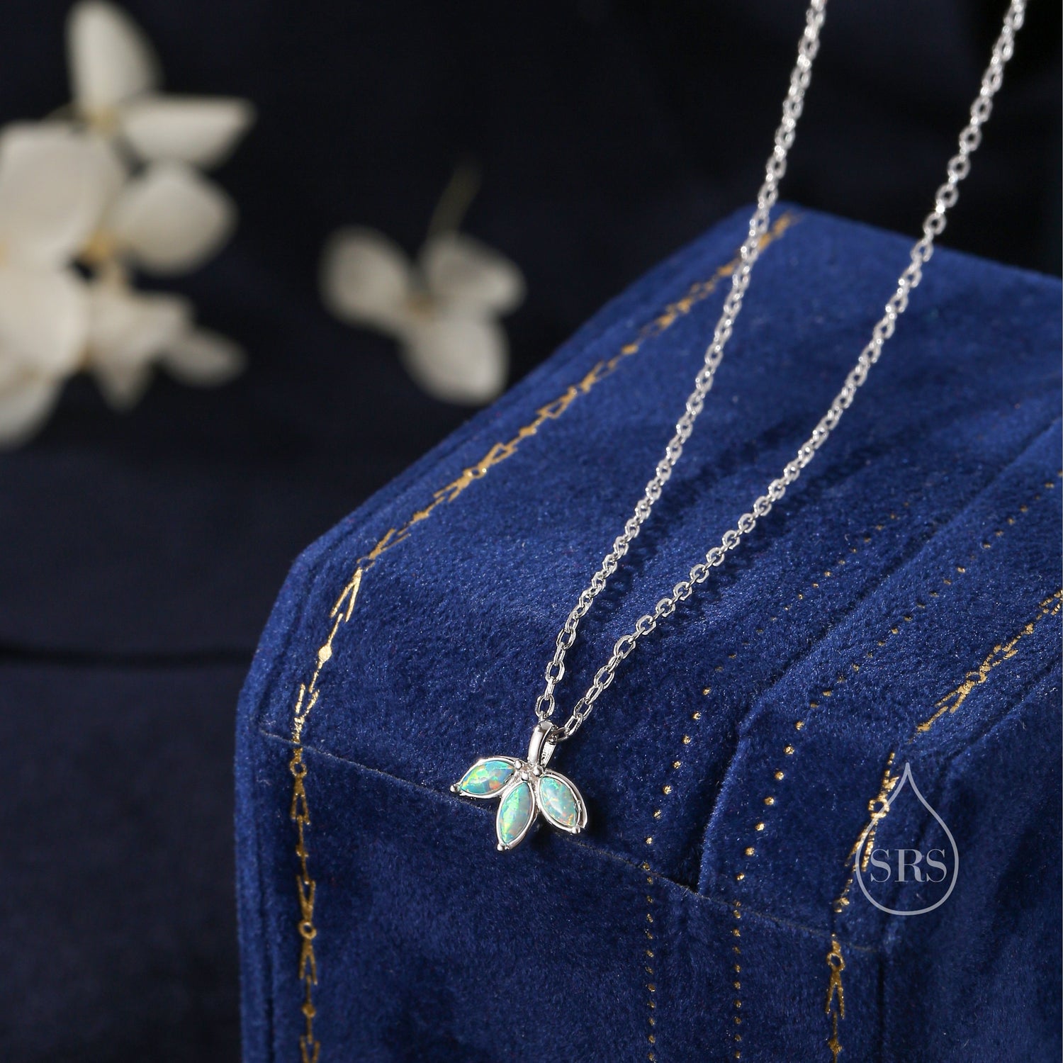 Green Opal Leaf Pendant Necklace