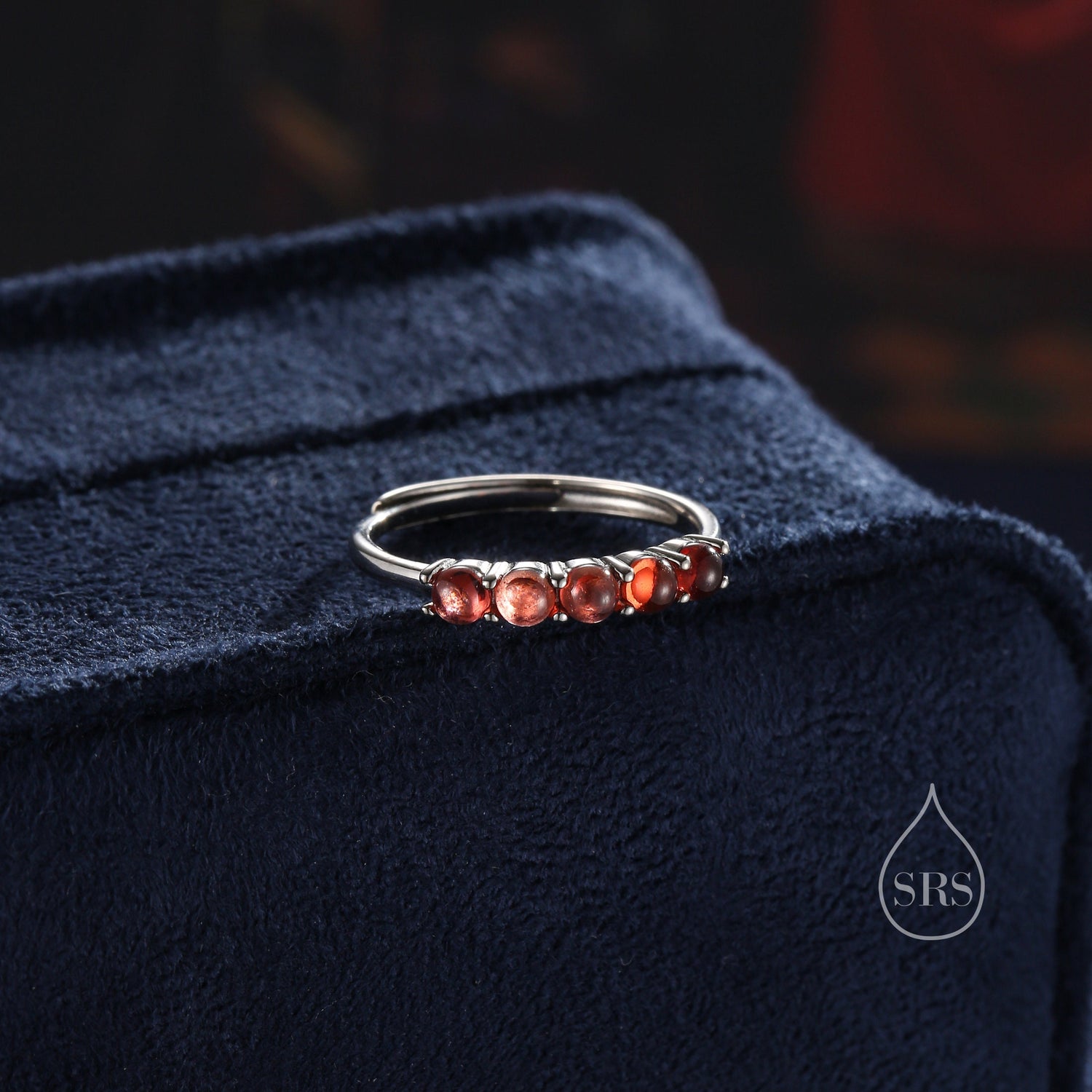 Garnet Half Eternity Ring
