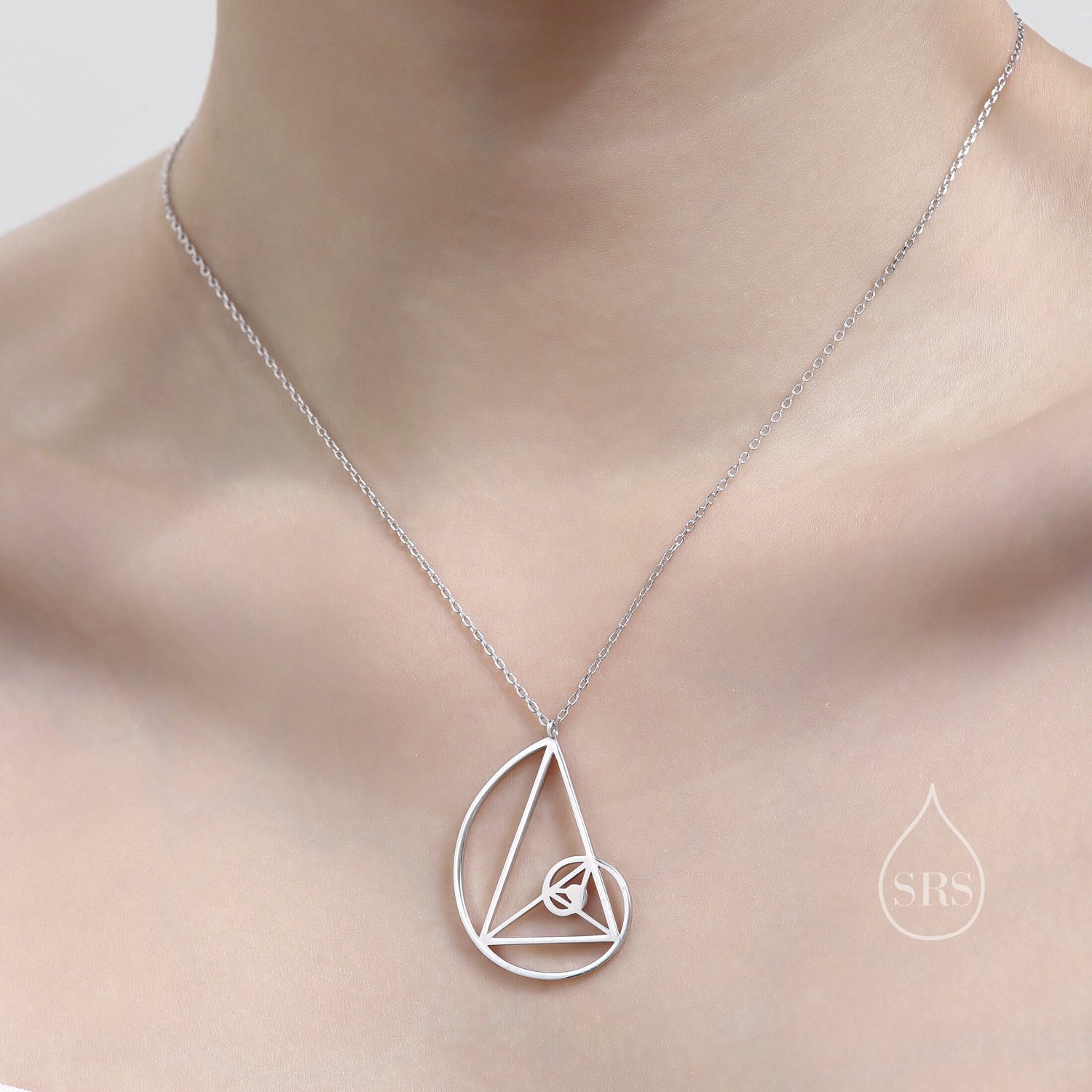 Fibonacci Golden Spiral Pendant Necklace