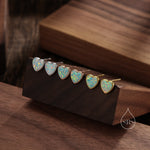 Green Opal Heart Stud Earrings in Sterling Silver, Lab Opal Heart Earrings, Silver or Gold or rose gold, Delicate Auqa Blue Opal Earrings