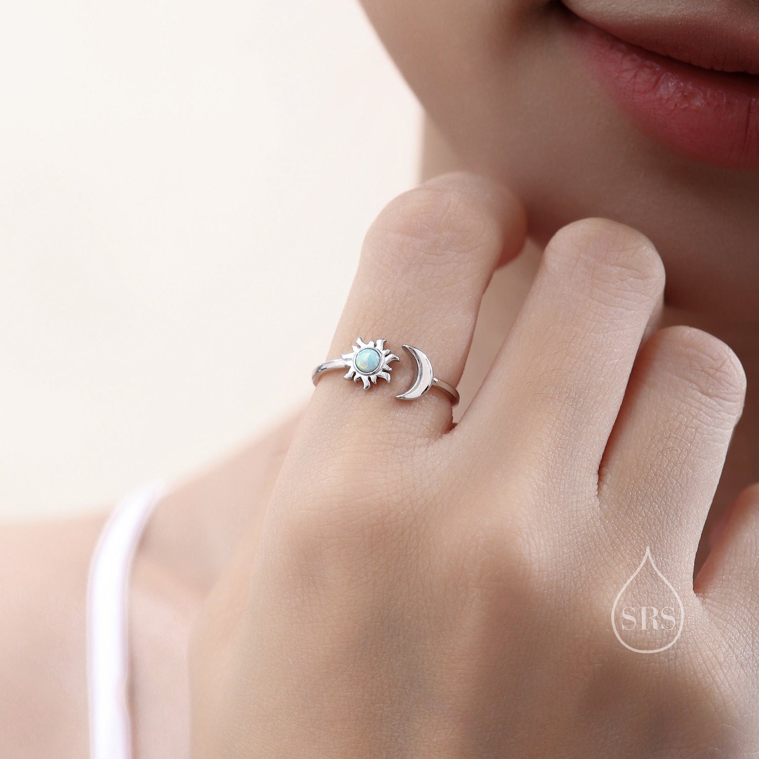 Opal Sun & Moon Open Ring