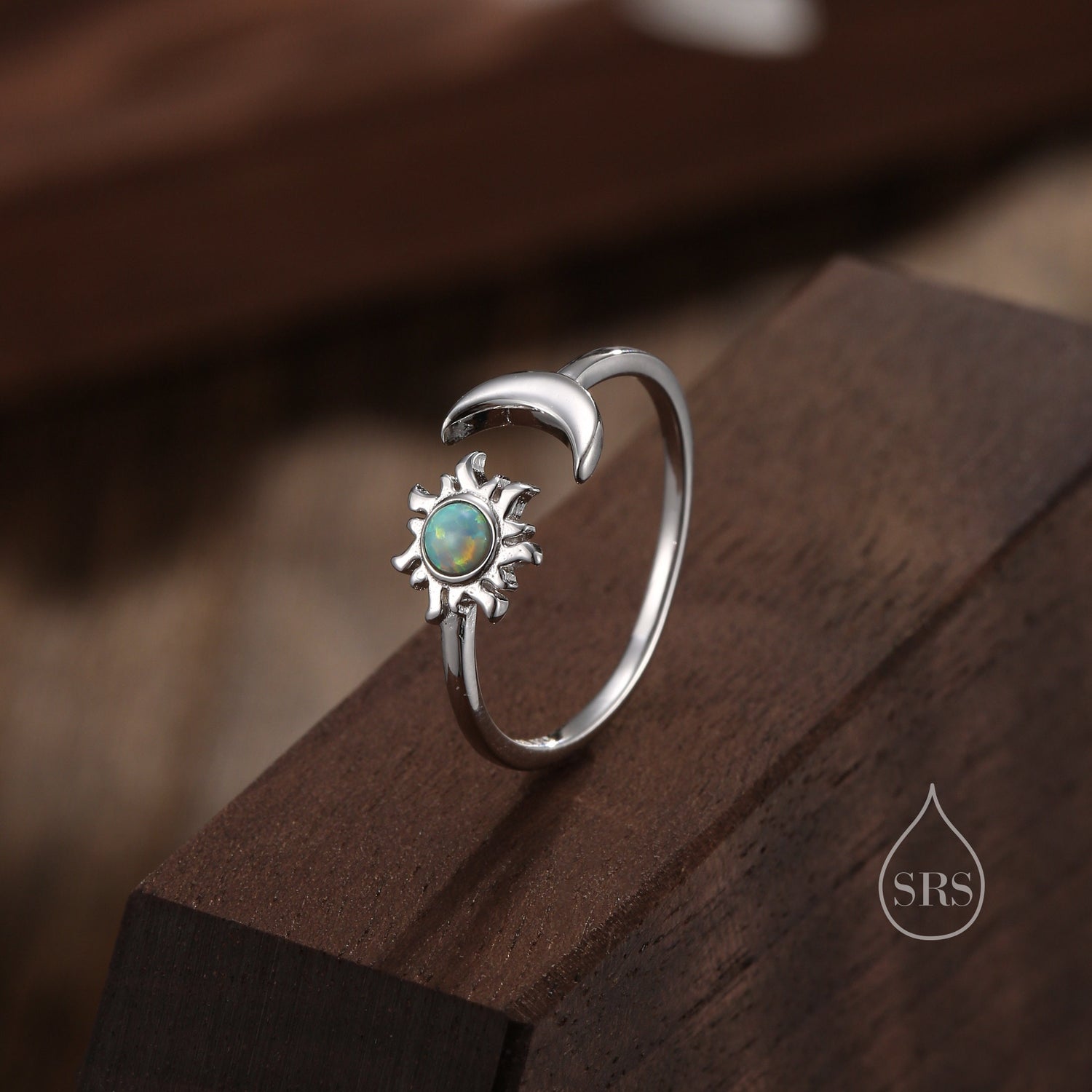 Opal Sun & Moon Open Ring