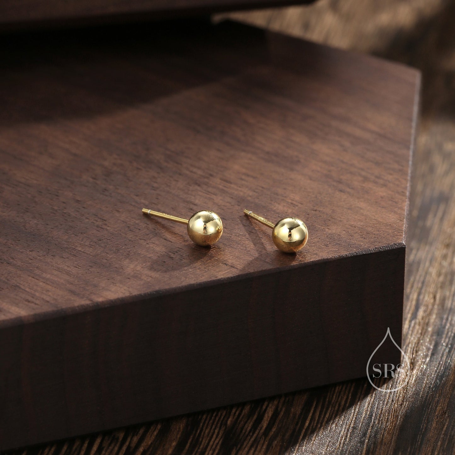 Minimalist Ball Stud Earrings in Sterling Silver, Gold Plated Sterling Silver, Simple Ball Stud, Tiny Ball Stud, 2mm 3mm 4mm 5mm