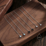Black Star CZ Threader Earrings in Sterling Silver, Silver or Gold, Crystal Star Ear Threaders