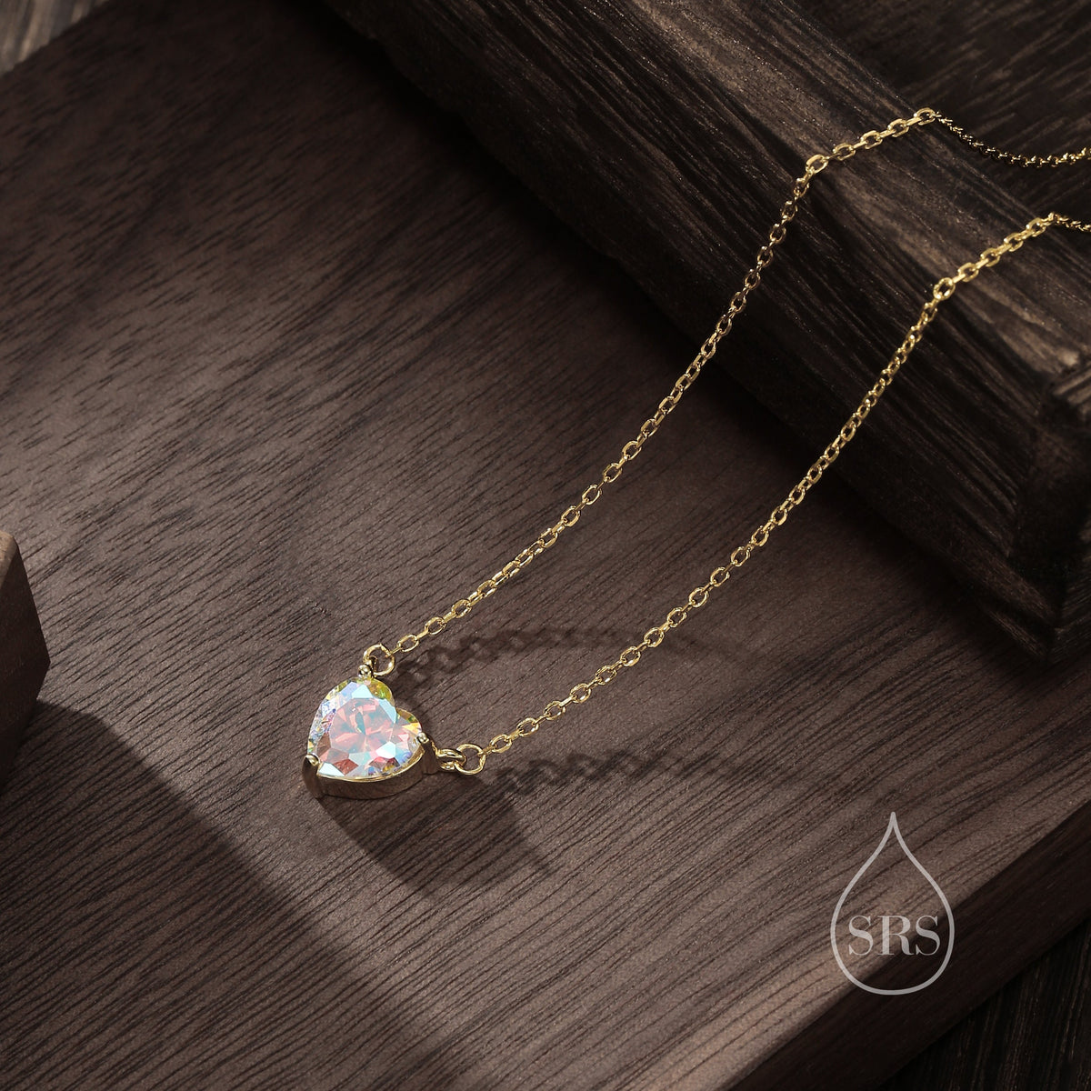 Aurora CZ Heart Charm Necklace