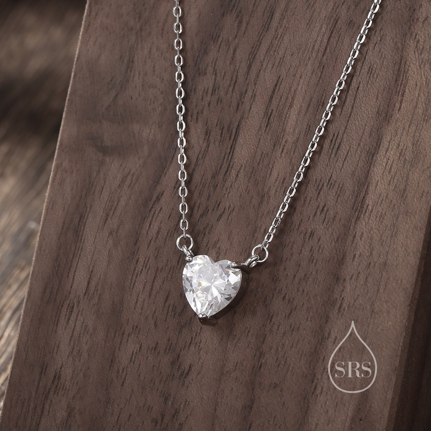 CZ Heart Pendant Necklace in Sterling Silver, Silver or Gold, Heart Necklace, Sparkly CZ Necklace