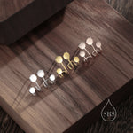 Double Circle Stud Earrings in Sterling Silver, Single Piercing Earrings, Silver or Gold or Rose Gold, Double Layer Circle Earrings