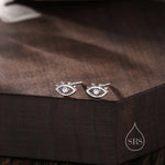 Tiny Eye Stud Earrings in Sterling Silver, Silver or Gold, Evil Eye Stud, Stacking Earrings, Extra Small Stud