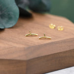 Sterling Silver Curved Bar Stud Earrings, Rose gold and Gold, Delicate and Dainty Geometric Jewellery